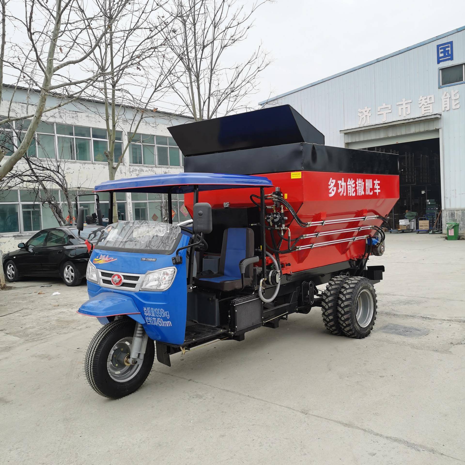 农用柴粪油三轮业撒车拖机撒肥车拉小型牵引式撒粪机农VIQ扬粪机