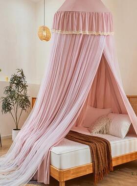 圆顶双层光遮布蚊帘帐公主吊风圆形挂式尖顶防尘F5M76997床幔家用
