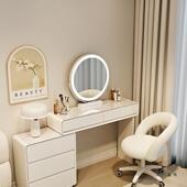 极窄岩板妆661台奶实加厚斗柜梳一体卧室现代简约床尾木柜化妆桌