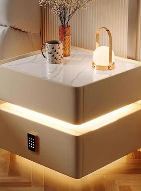 意智能床头PA572213柜实简约板现代无线充密码锁轻奢式岩卧室床边