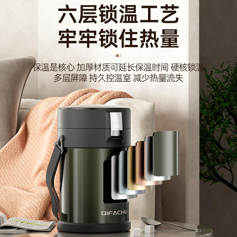 ?F$ph(^lx316不锈钢真空保温盒大上班族量容多层保温饭饭桶超长保