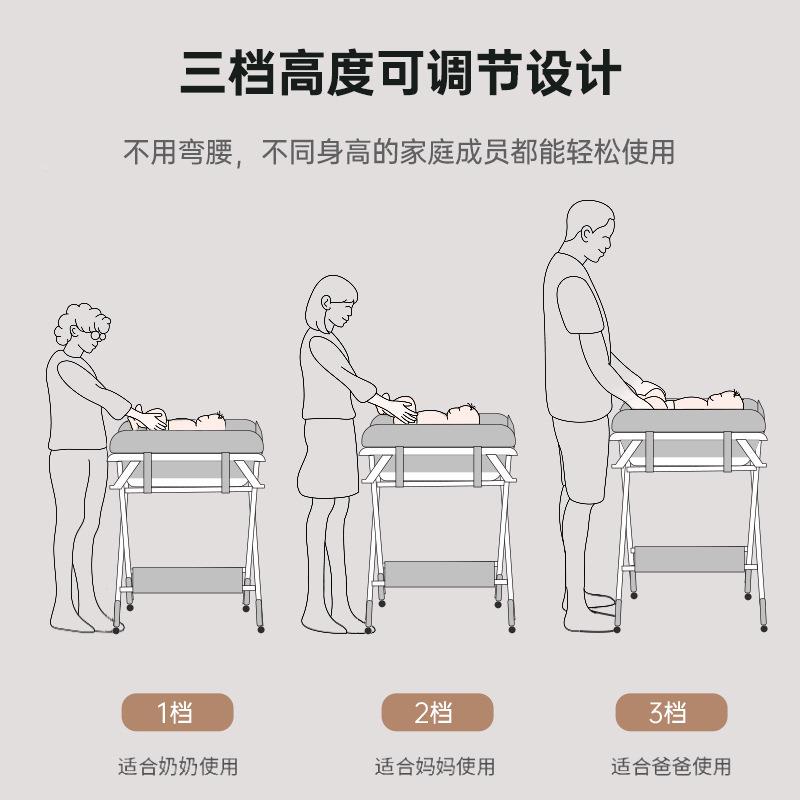 站着给宝护理免弯承腰便携可折叠重铁架支万向宝轮配套折叠037-5