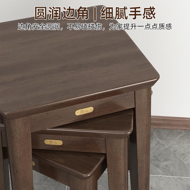 櫈子椅子QTJX01放家板用实木高圆凳餐桌凳子方凳凳凳可叠长登木质