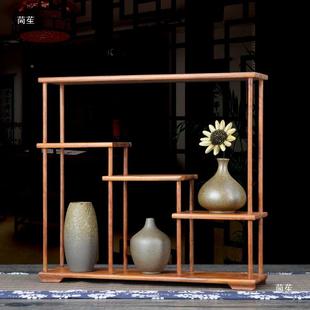 红阁花梨博红花梨古榫卯结构式仿古桌面多宝实木紫砂茶壶架展示架