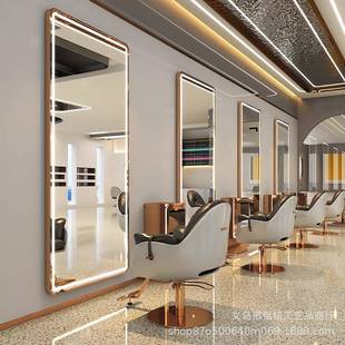 理发店镜子网红壁挂式 触摸L004ED烫灯镜子发子廊专用镜染镜美发带