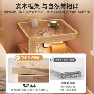 床头柜简约现代111家用卧小户头型室实木储物柜意网红床创置物架