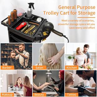 美发置小推车理发店用烫T082车染工具多功能抽屉推车专理发师工具