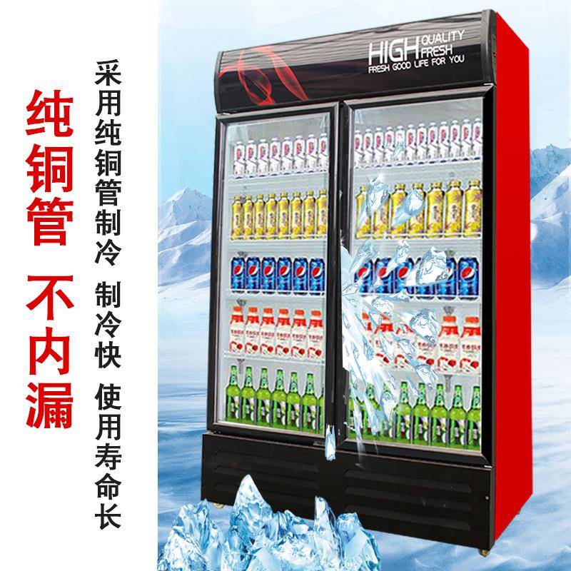 饮柜冰柜商用冷藏展示风料冷保立鲜超柜市玻璃门冰箱686单门式啤