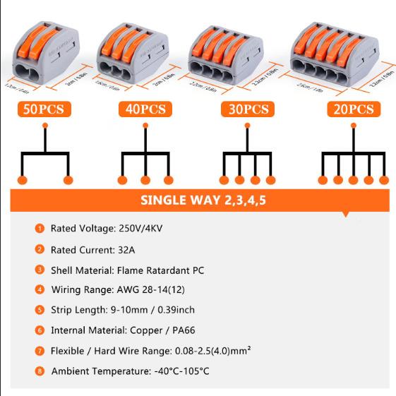 140ps盒装cPCT按连接器快速套电FZV线连接压并线分线器件