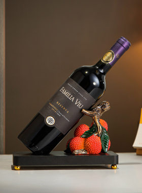 荔枝红酒架摆件客厅新中式轻奢电视柜酒J柜餐边柜酒托装饰乔迁之