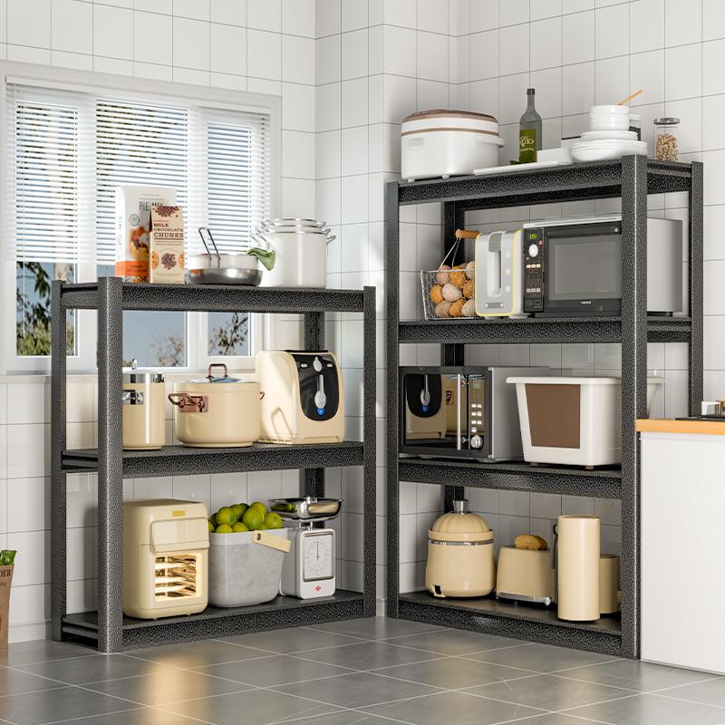 厨房置物架家用微波炉烤箱锅架收A纳架落地多层货架钢制橱柜储物