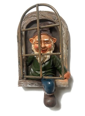 开窗户矮人侏儒树脂 卡s通小矮人摆件工艺品 树花园 装饰品