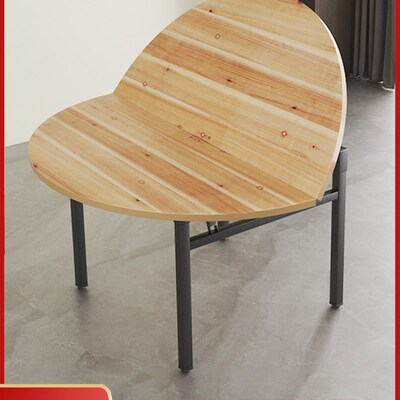 实木可折叠桌子餐桌家用圆u桌面板台面加转盘杉木加厚现代简易收