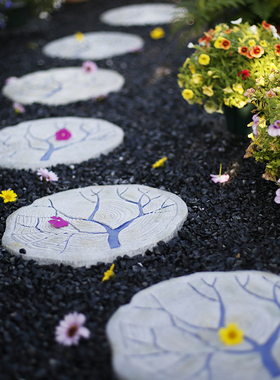 花园汀步石草坪造m景摆件户外庭院垫脚踏步石脚踏室外地砖铺路石