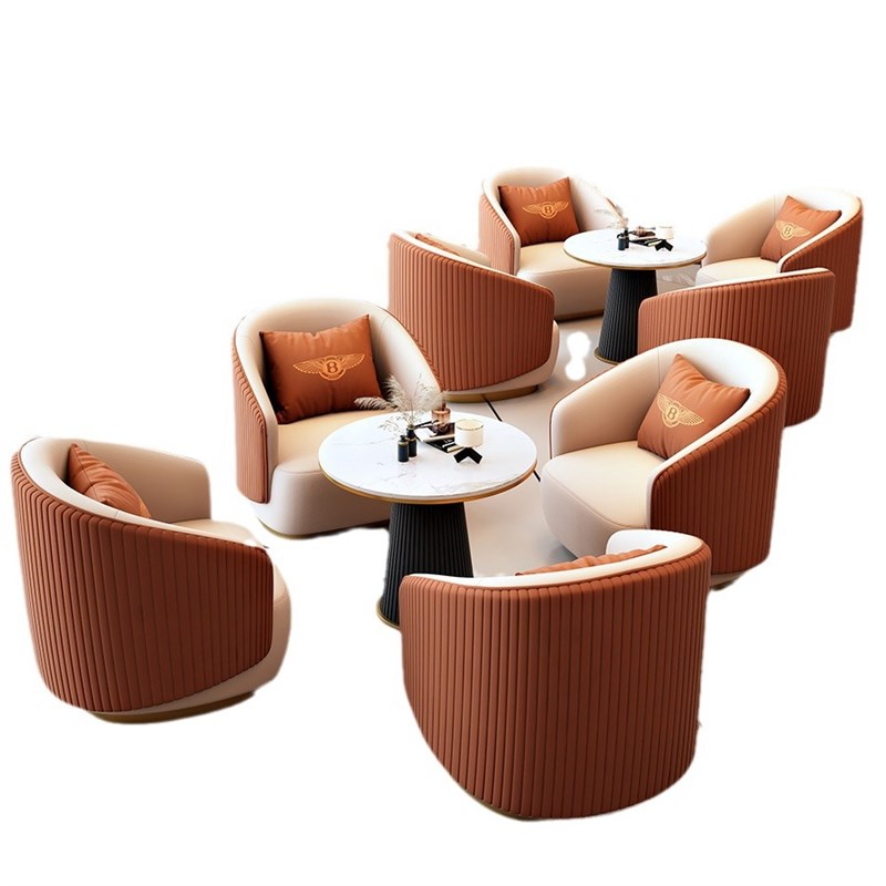 现代简约布艺沙发办公接待会客小沙发酒店大堂售楼处休息区沙发椅