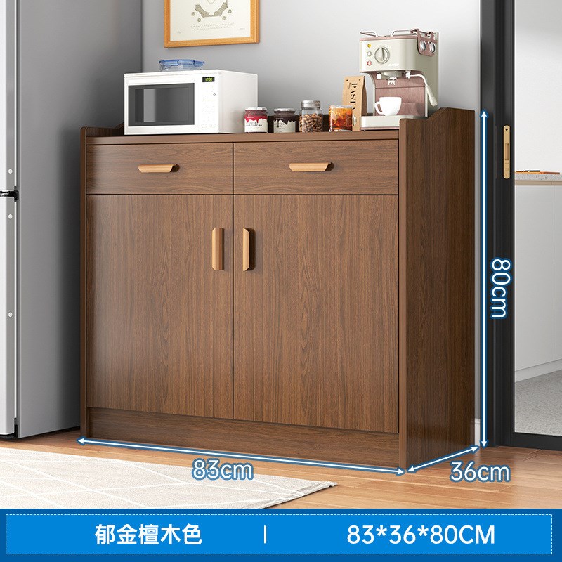 储物柜边柜茶水柜巢趣实木色餐边柜靠墙一体橱柜子家用客厅收纳柜