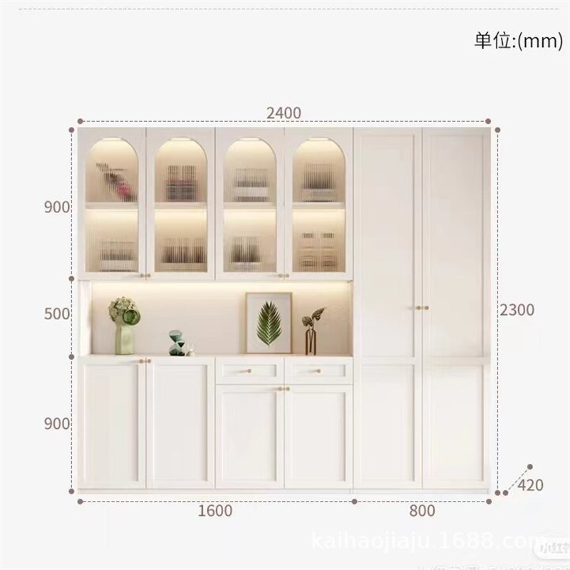 法式餐边柜定制酒柜烤漆膜压多层实木欧松板颗粒板