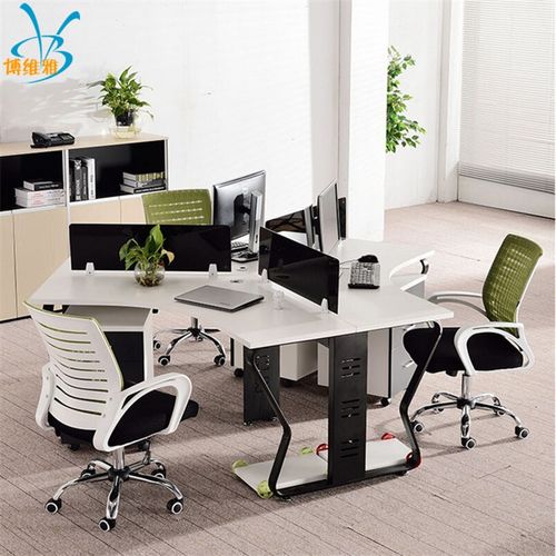 职员办公桌办公家具现代屏风员工桌4或6人位办公桌椅组合钢架桌