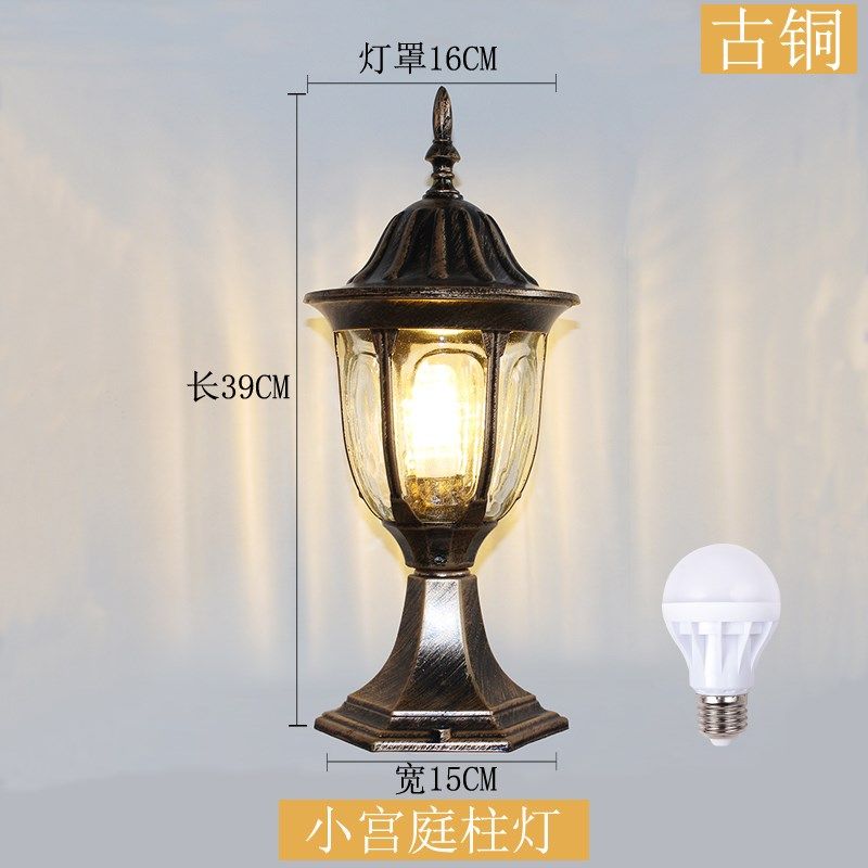 欧式户外围墙灯柱头灯立柱灯门柱灯复古别墅花园室外景观庭院灯饰
