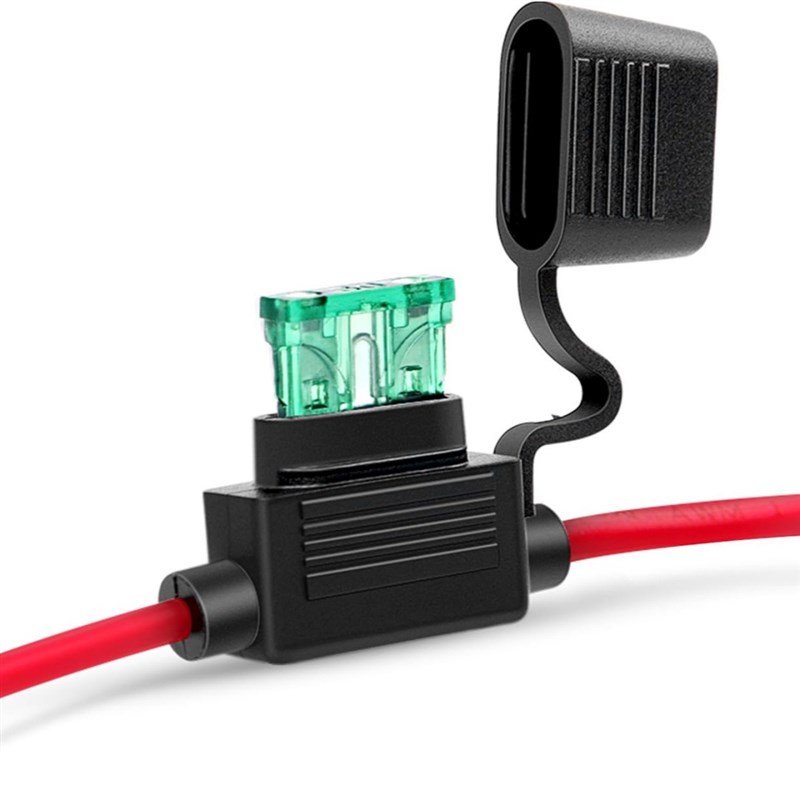 10 件装 14AWG线 带30A保险片 车用改装汽车游艇房车船舶保险丝座