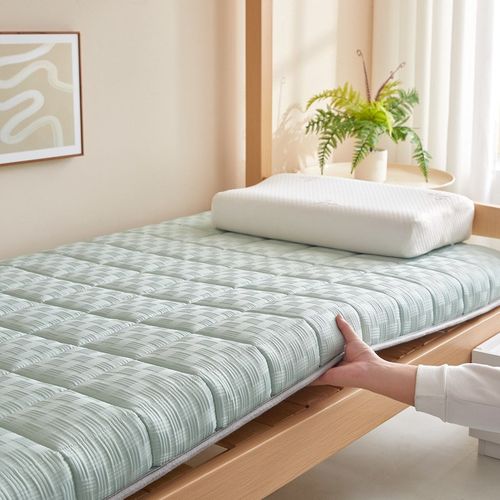 新款华夫格记忆棉床垫柔软舒适学生宿舍专用防滑绑带垫子不易塌陷