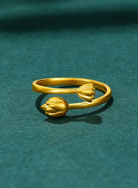 新款古法素圈两世欢戒指