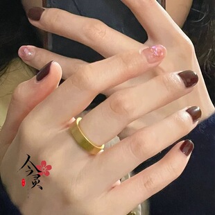 古法传承戒指平底沙金情侣对戒哑光素面情况款素圈指环手饰轻奢