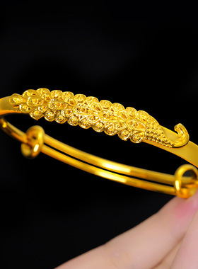 越南沙金古法龙凤手镯