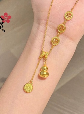 古法沙金福禄寿套链项链