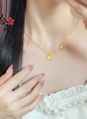 金店同款沙金樱花项链
