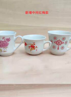 家用陶瓷小茶杯老式茶碗简约中国结功夫茶具套装陶瓷茶壶盖碗6个