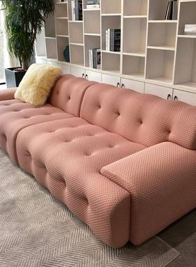 式极简罗奇堡沙发轻奢设计师红拉扣网沙人发小户型三位布VXG艺沙