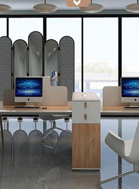 员组工办公桌写字楼职员办公桌员木工位原色长方形K2924卡卡员工