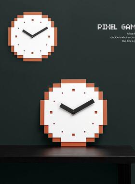 ozoom屋准免打孔创w意像素钟表客厅家MAM023款用2挂钟时尚025新装