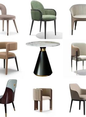 大店堂售楼酒部XLN洽谈桌椅组合设计师样板间轻奢餐椅家商用用高