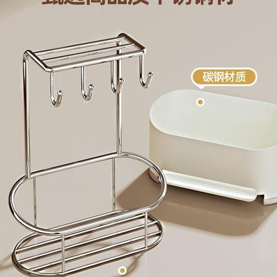 厨抹布置物架沥水水洗碗布放架台面置水槽边不锈F986SMHJ钢海房绵