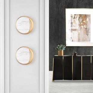 后现代大理过壁石灯美式3982月食创廊意设计师月亮道走卧室床头墙