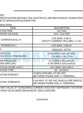 Delta/台达FB03512LA-CR0B012V0.12ABFB03512FANBOWLR35X10MEM风