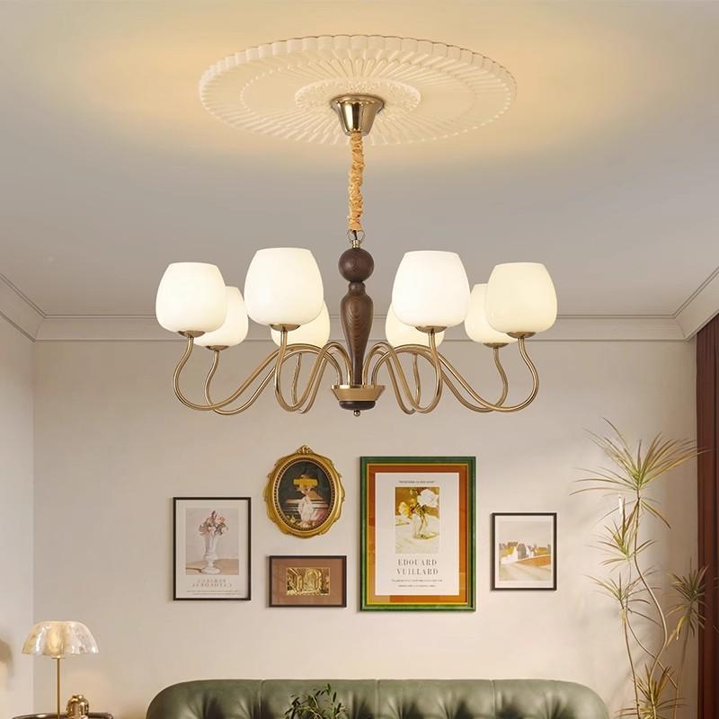 美式客厅简吊灯古田园乡村主复古约实YSL-3617木餐厅灯中风中式卧