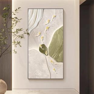 九鱼图玄关装道饰现代金杏悦鱼画奢走廊过挂画大气寓意好入户轻正