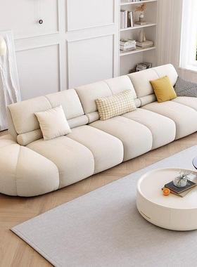 意式轻奢奶油风绿色泡芙布计沙客发厅XMY66800小户型设师直排三人