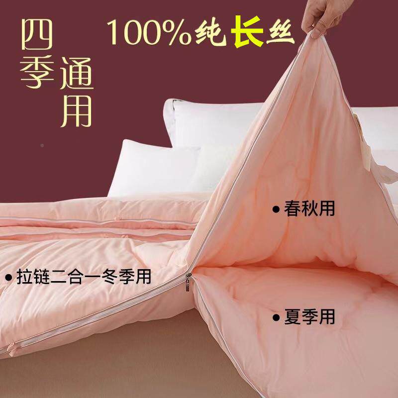无品牌/桐乡手工1OO%长被秋芯子母二合一拉链被款春被子冬被丝芯