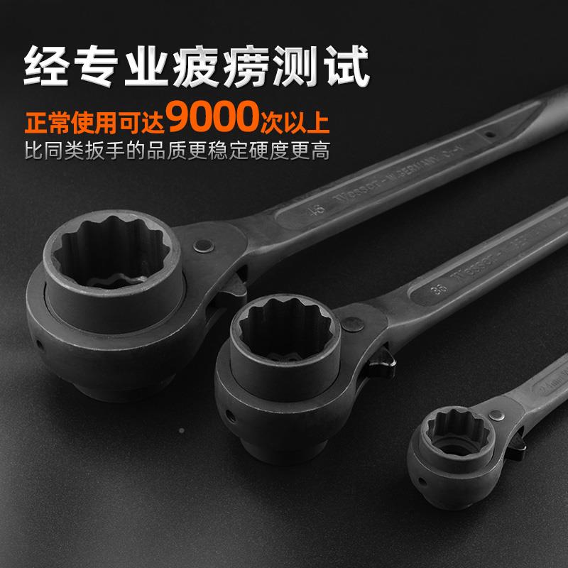 德梅国威进口重型尖尾棘轮扳手机修快速双向套COI筒架子逊花工扳