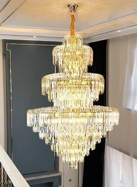 2025新款复式多楼大吊灯酒现代水灯晶层客厅别墅楼中91532楼店灯