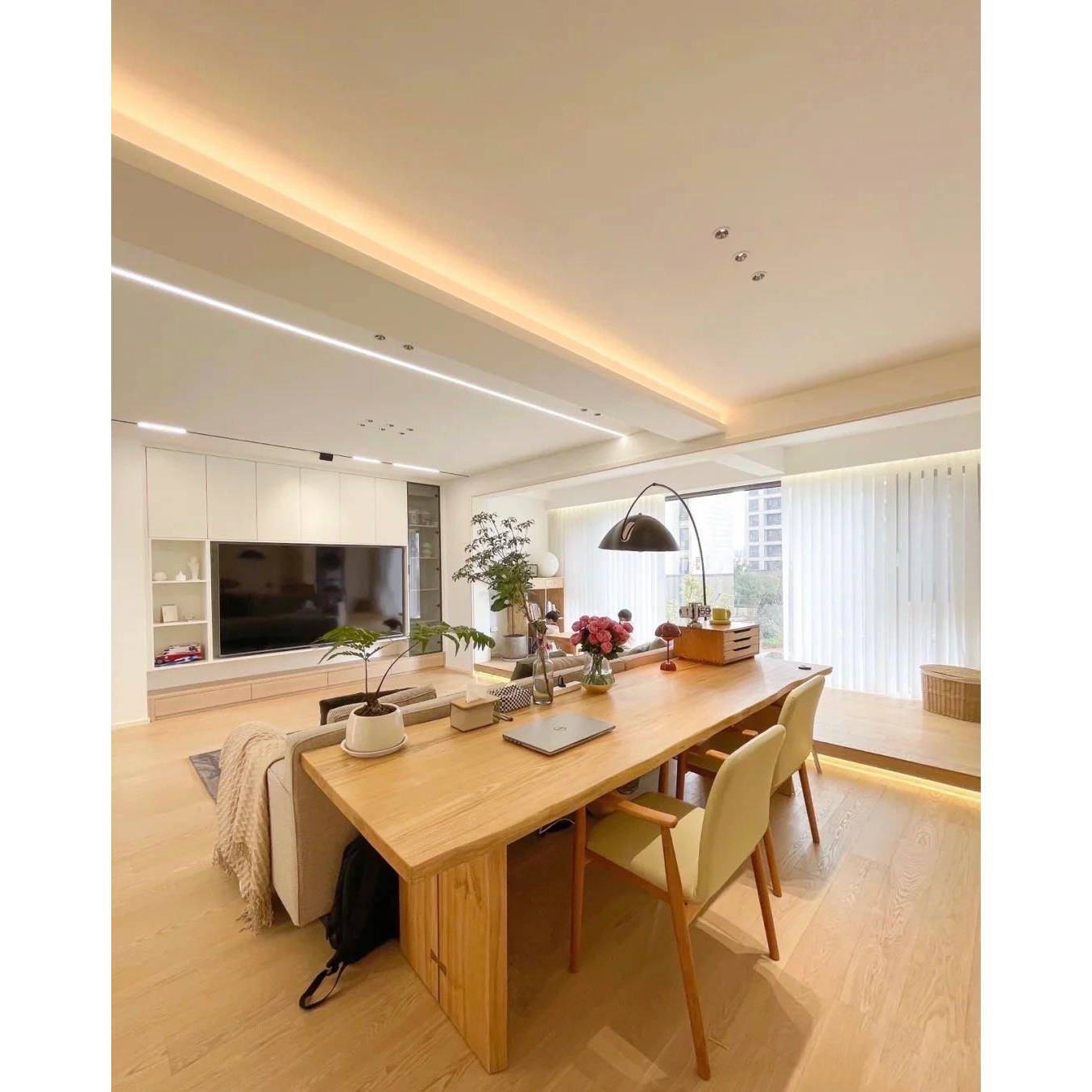 W白腊木实F758M7HH木大板作客餐厅长书桌家用原木桌工台书台7长桌