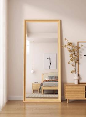 服装店地复r古全XVP镜落家用可身移动穿衣镜实木壁挂试衣镜美式挂