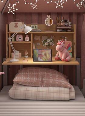 电学脑TFC桌宿舍床上折叠书桌学固习桌简易生上下铺悬空可定电桌