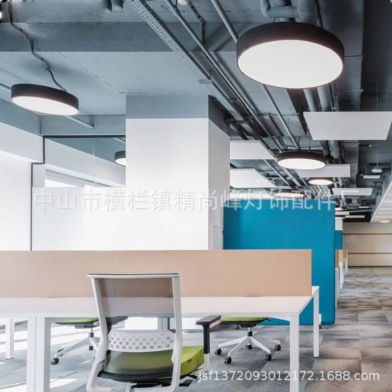 圆形吊灯吊线长度复式LOFT工业风个性设计高显指护眼灯创意led灯