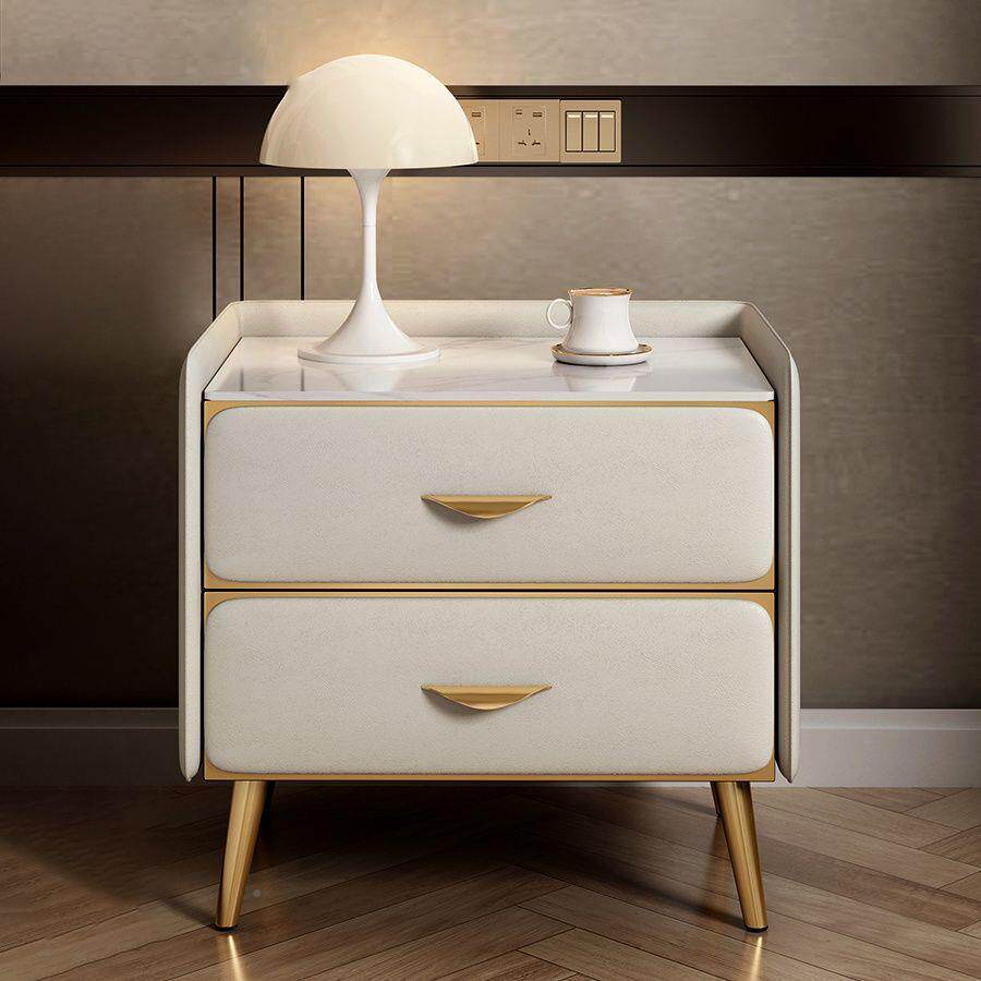 简约现代实木软包皮质高轻奢板小户型窄卧柜室床岩头ZWL柜档感床