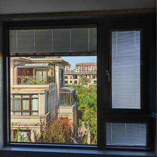 电动遥控双玻中空内置百叶台窗阳卫光房办公室系统窗链阳生间防隔